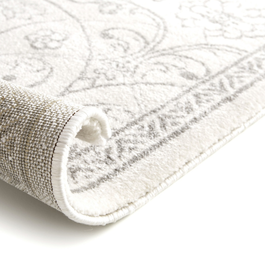 Tapis à motif floral oriental - Arabesque - Écru - envers