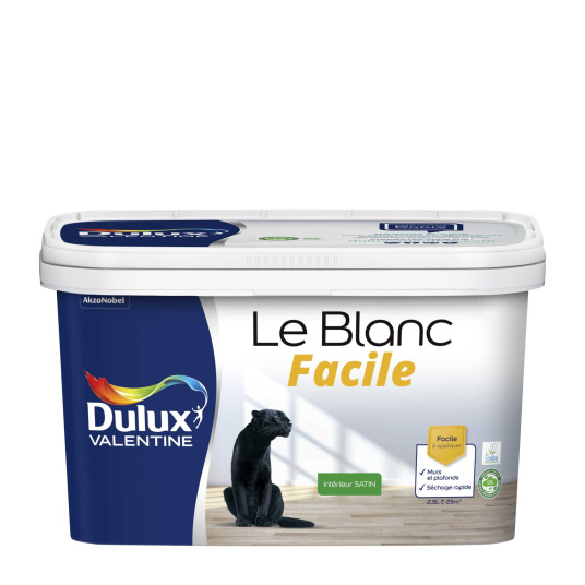 Dulux Valentine Le Blanc Facile - Facile à appliquer - Satin Blanc