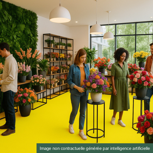 Moquette Stand Event - Jaune - Sol dans un commerce