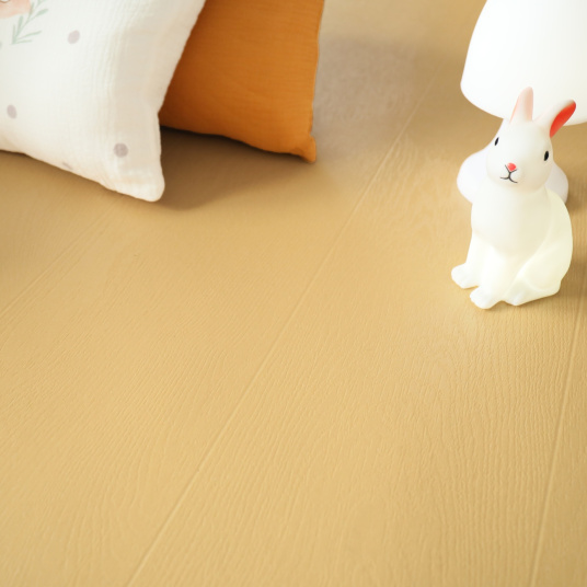 Sol Vinyle Résistance Pro - Parquet bois vintage peint - Jaune - salon