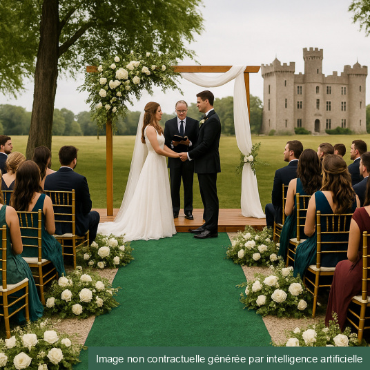 Moquette Stand Expo filmé - Vert chiné - mariage