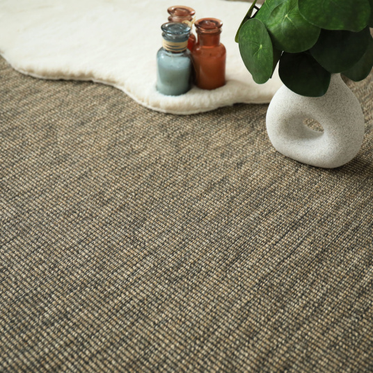 Tapis intérieur / extérieur Nusa écorce ganse anthracite - vue de près