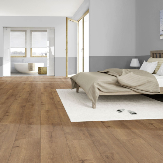 Parquet flottant Stratifié - Cuisine et salle de bain - Lames larges - Chêne Capri - chambre