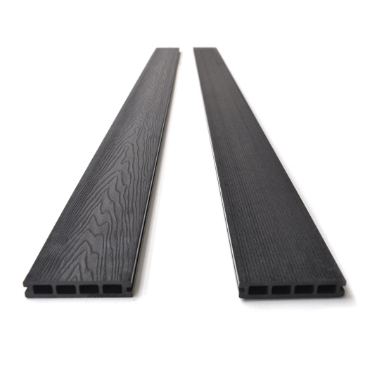 Lame terrasse en bois composite 2 côtés - Brun