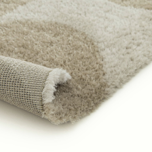 Tapis de salon en matière recyclée - Arty - Marron et beige - envers