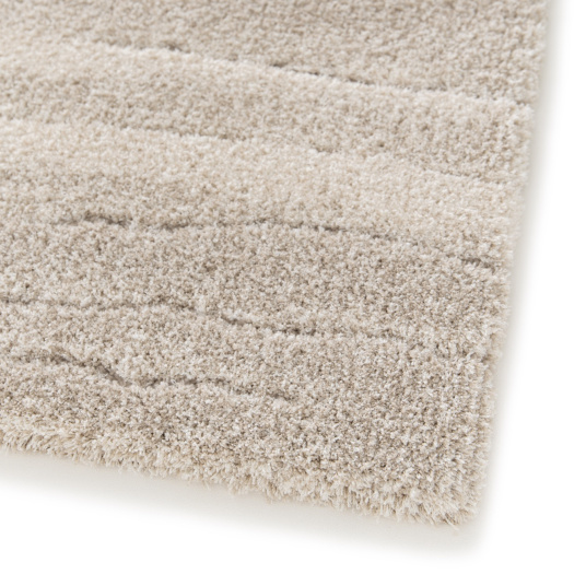 Tapis de salon doux à motif organique Nube beige et crème - coin