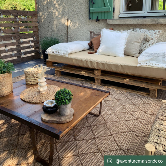 Tapis Salon / Terrasse - Scandinave - Marron cuivré - Décoration terrasse