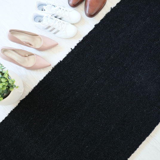 Paillasson - Tapis brosse Coco - Noir - Ep. 23 mm - vue de haut