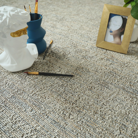 Moquette Tissé plat Jambi nuances gris perle