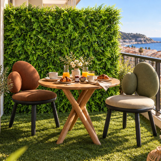Mur végétal artificiel - Fougère - Intérieur et extérieur installé sur un balcon pour créer un écran de verdure
