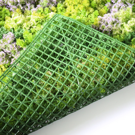 Vue arrière du panneau végétal Sous-bois avec structure souple pour fixation intérieur/extérieur