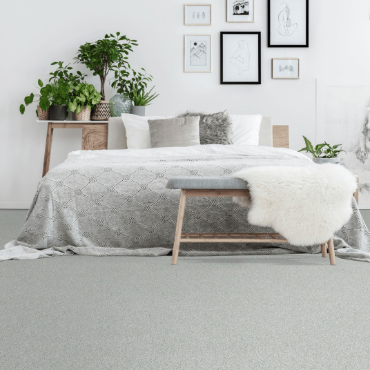 Moquette chambre ou salon Select gris perle - resistante aux taches