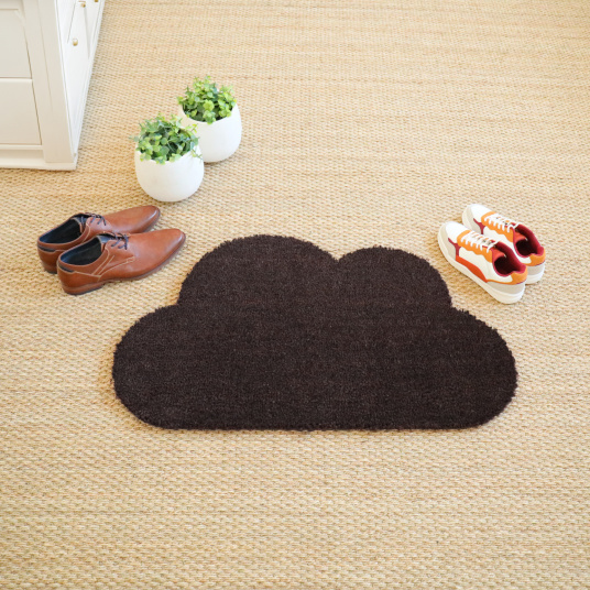 Tapis paillasson Coco Nuage brun exclusivité Décoweb, intérieur ou extérieur sous abri