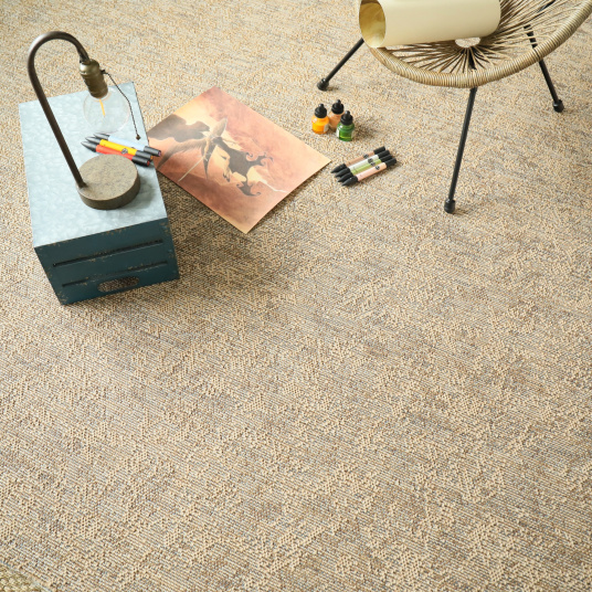 Tissé plat Jambi nuances beige sable - vue de loin