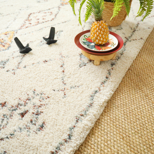 Tapis motif berbère - Empreinte - Multicolore - vue de près