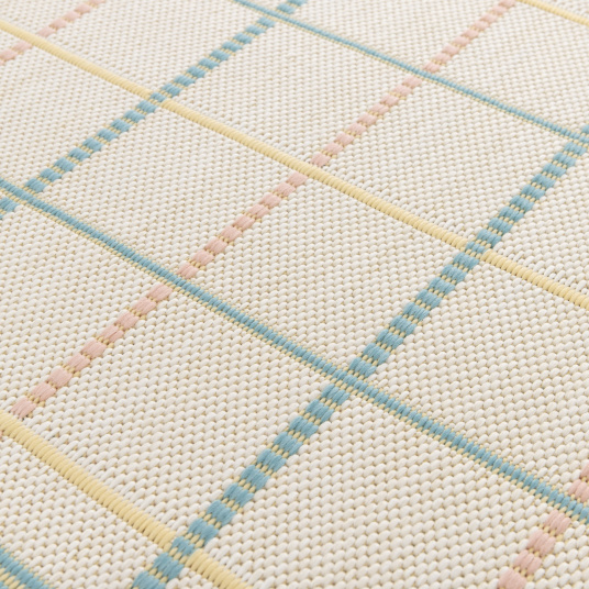 Tapis d'intérieur ou d'extérieur vintage - Félix - Pastel multicolore - perspective