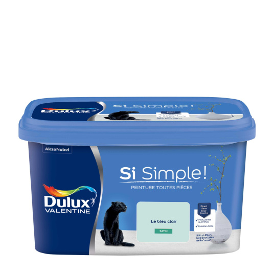 Dulux Valentine Si Simple! - Peinture toutes pièces - Satin Le Bleu Clair - étiquette
