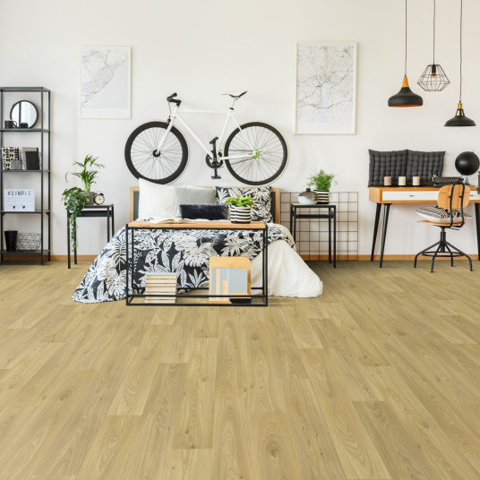 Sol vinyle inspiration parquet chêne miel - chambre