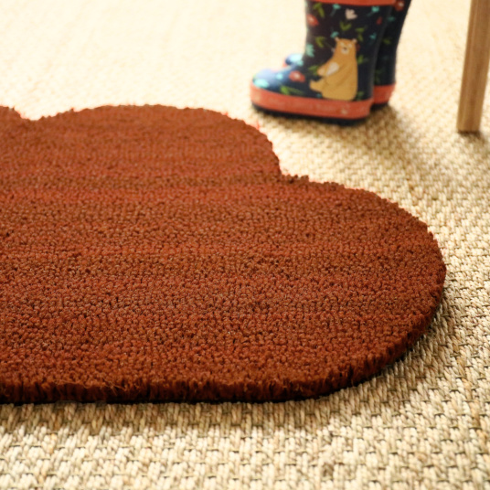 Structure du paillasson en fibres naturelles de coco, modèle Nuage rouille