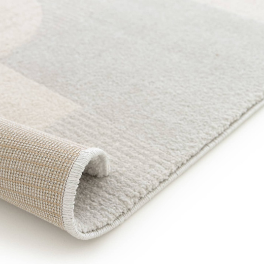 Tapis intérieur géométrique - Bahaus - Gris et beige naturel - envers