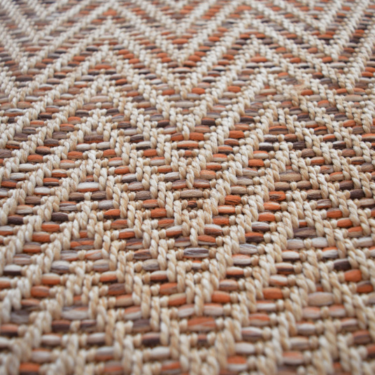Moquette Tissé plat - Java Chevron Nature - vue de face