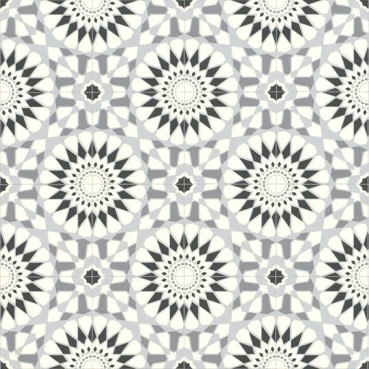 Sol Vinyle Style - Carreaux de ciment motif mosaïque noir