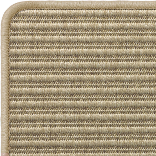 Tapis Bali Naturel surjet café au lait, détail finition soignée et tissage structuré