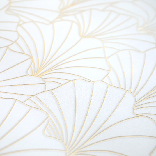 Papier peint expansé sur intissé - Gold chic - Ginko - gros plan