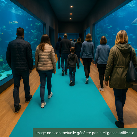 Moquette filmée - Stand Event - Turquoise - Aquarium géant