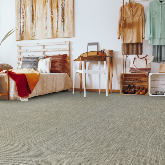 Moquette tissé plat Timor noir et blanc - chambre