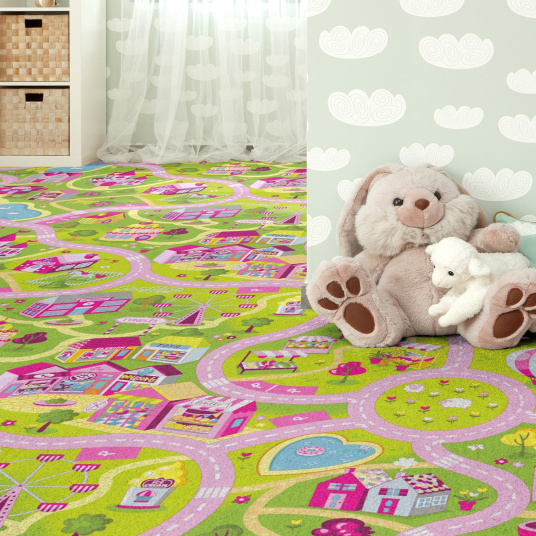 Moquette de jeu enfant circuit de voiture shopping - chambre enfant