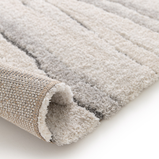 Tapis de salon doux à motif organique - Nube - Beige et gris - envers