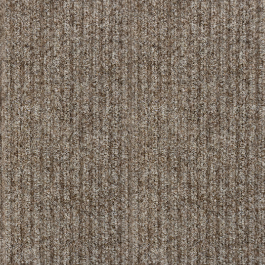 Zoom sur les grosses boucles du tapis d'entrée côtelé beige antisalissures