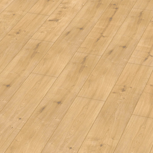 Parquet flottant Stratifié compatible cuisine salle de bain - Chêne beige sahara - vue de près