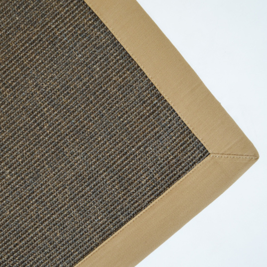 Tapis sisal Yucatan cacao ganse café au lait - coin