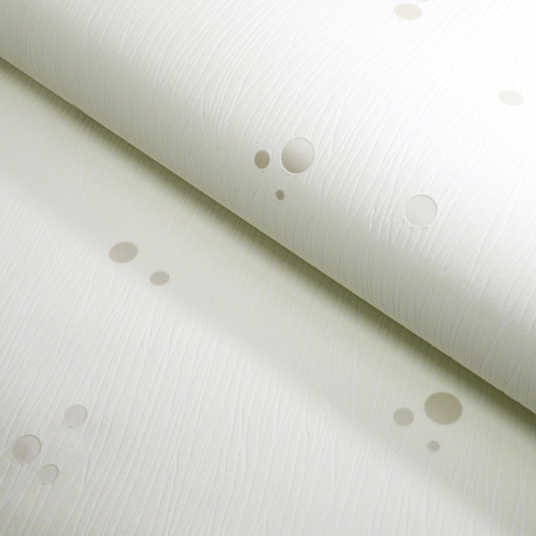 Papier peint vinyle expansé sur intissé - Classique Chic - Pois blanc satiné - Rouleau