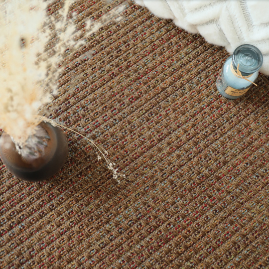 Moquette Tissé Plat - Natté Sumatra - Camel Multicolor - chambre