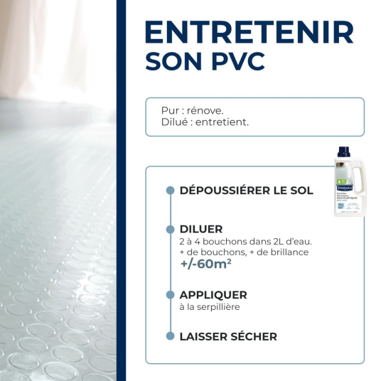Bidon entretien brillant sol pvc 2 en 1 Starwax - guide pvc