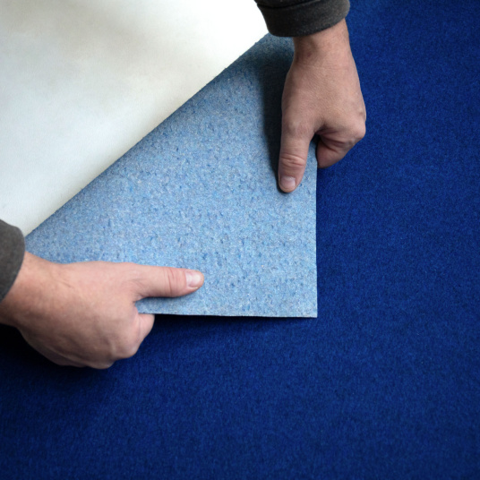 Dos de la moquette Stand Event Bleu roi pour salons et expositions