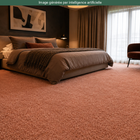 Moquette ultra douce Kawaii - Corail apportant une touche contemporaine et enveloppante à l'espace nuit