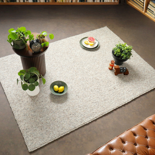 Tapis de salon ou chambre Bouclette grège tendre - salon