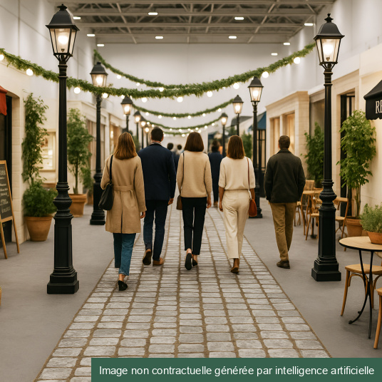 Moquette Stand imprimée pour création d'allée décorative façon Pavés anciens pour stand ou exposition
