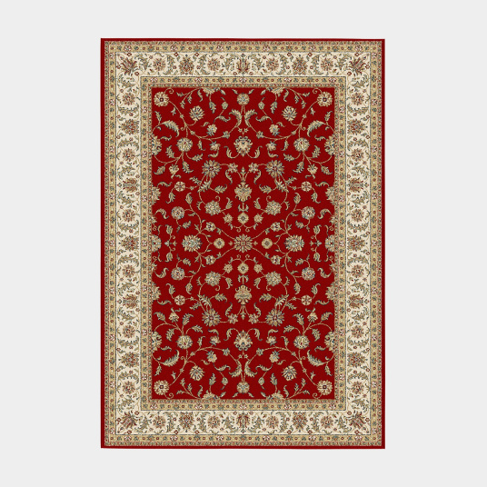 Tapis style persan en velours ras - Kiana - Rouge antique