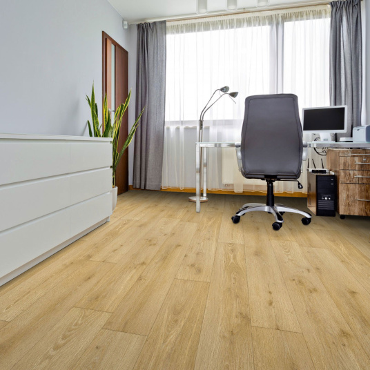 Sol vinyle Link Plus imitation bois - ambiance lumineuse dans bureau moderne