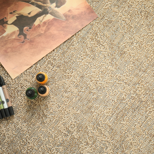 Tissé plat Jambi nuances beige sable - vue de haut