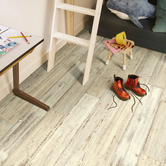 Sol Vinyle Link - Imitation parquet bois peint vieilli - chambre enfant