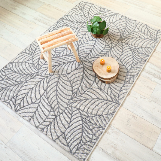 Tapis d'extérieur ou de salon - Provence - Beige et gris naturel - Ambiance salon