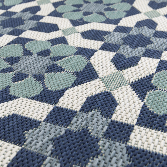 Tapis de couloir et cuisine - Lucienne - Bleu nuit - vue de près