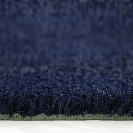 Paillasson - Tapis brosse Coco - Bleu - Ep. 17mm - gros plan tranche