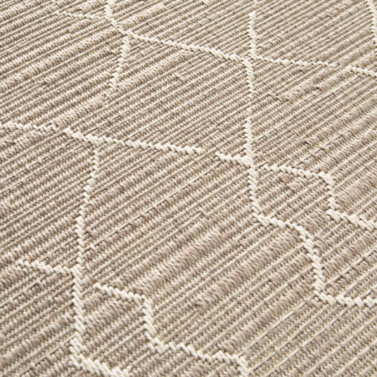 Tapis Scandinave marron clair, matière en polypropylène résistante et facile à nettoyer